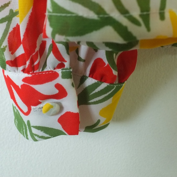 vintage floral blouse | vintage sheer floral top - Picture 10 of 13